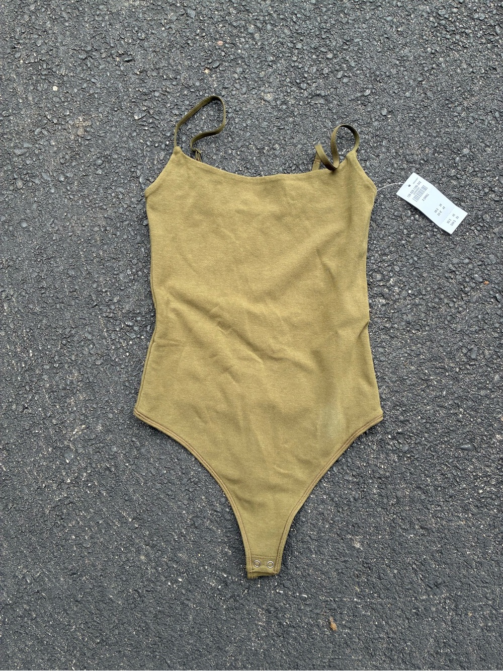Abercrombie & Fitch Olive Green Ribbed Bodysuit